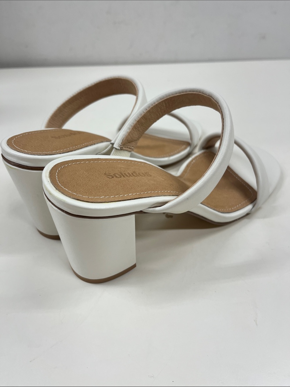 New SOLUDOS INES HEEL in White Leather Size 6.5 - Picture 4 of 7